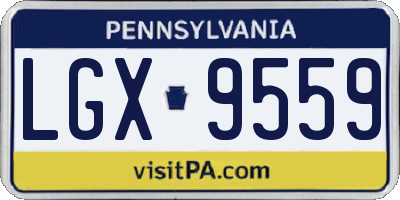 PA license plate LGX9559