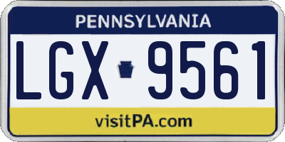 PA license plate LGX9561