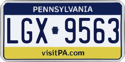PA license plate LGX9563