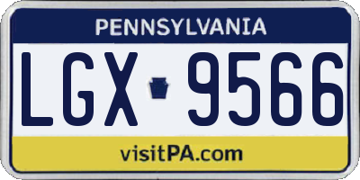 PA license plate LGX9566