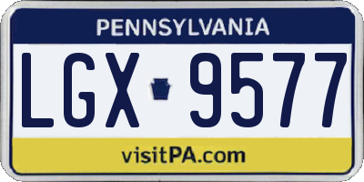 PA license plate LGX9577