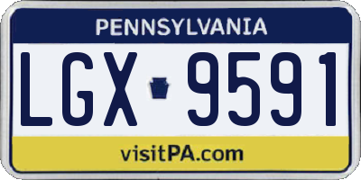 PA license plate LGX9591