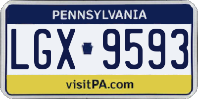 PA license plate LGX9593