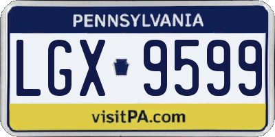 PA license plate LGX9599