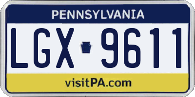 PA license plate LGX9611