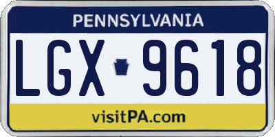 PA license plate LGX9618