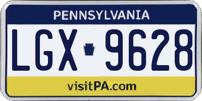 PA license plate LGX9628