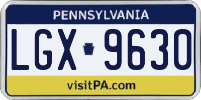 PA license plate LGX9630