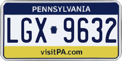 PA license plate LGX9632