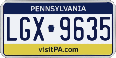 PA license plate LGX9635