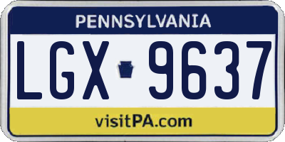 PA license plate LGX9637