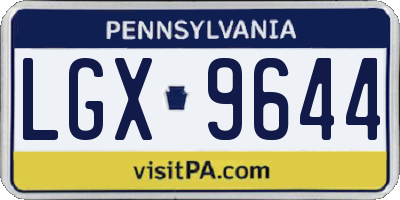 PA license plate LGX9644