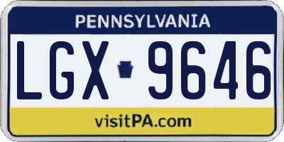 PA license plate LGX9646