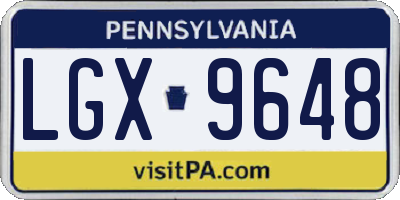 PA license plate LGX9648