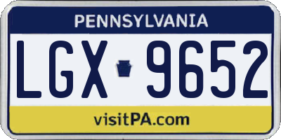 PA license plate LGX9652