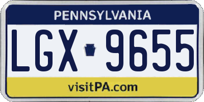 PA license plate LGX9655