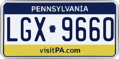 PA license plate LGX9660