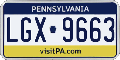 PA license plate LGX9663