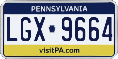 PA license plate LGX9664