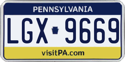 PA license plate LGX9669