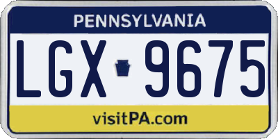 PA license plate LGX9675