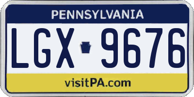 PA license plate LGX9676
