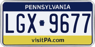PA license plate LGX9677
