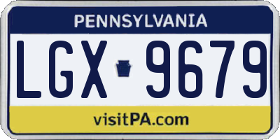 PA license plate LGX9679