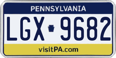 PA license plate LGX9682