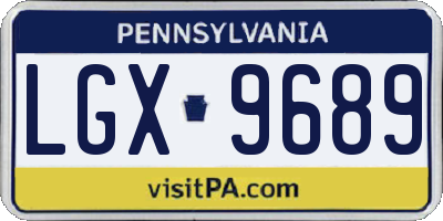 PA license plate LGX9689