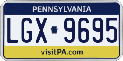PA license plate LGX9695