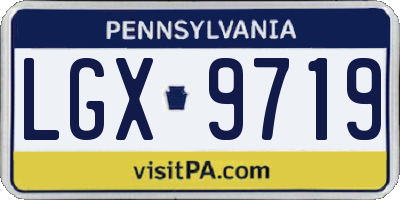PA license plate LGX9719