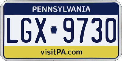 PA license plate LGX9730