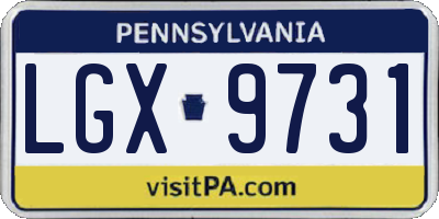 PA license plate LGX9731