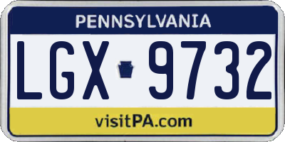 PA license plate LGX9732