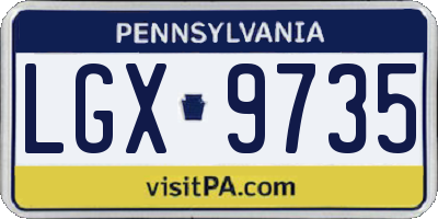 PA license plate LGX9735