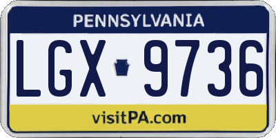 PA license plate LGX9736