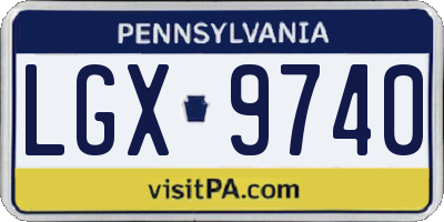 PA license plate LGX9740