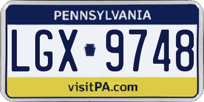 PA license plate LGX9748