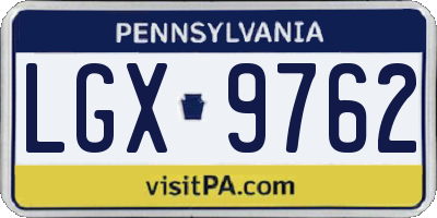 PA license plate LGX9762