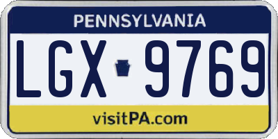 PA license plate LGX9769