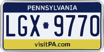 PA license plate LGX9770