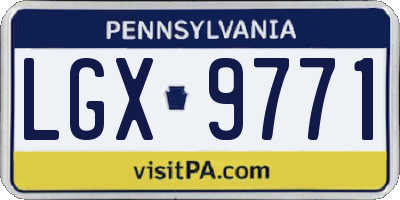 PA license plate LGX9771