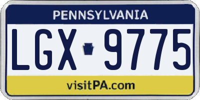 PA license plate LGX9775