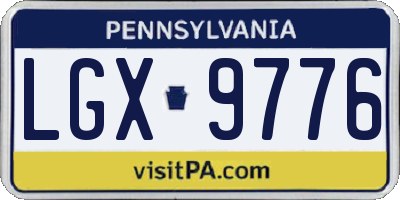 PA license plate LGX9776