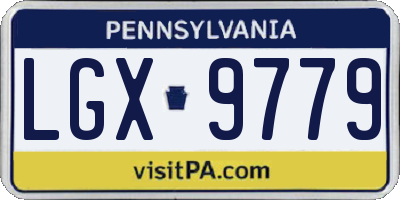PA license plate LGX9779