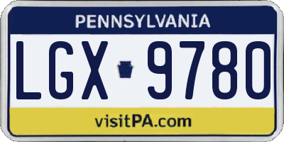 PA license plate LGX9780