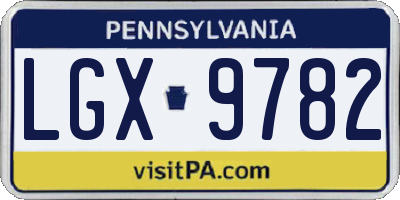 PA license plate LGX9782