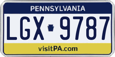 PA license plate LGX9787