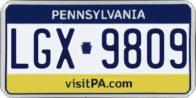 PA license plate LGX9809